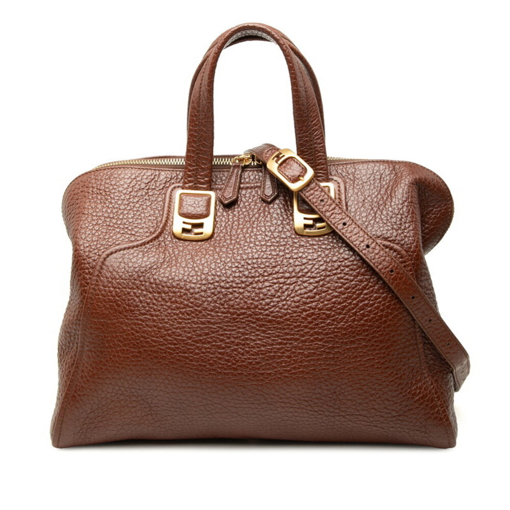 Fendi Chameleon Handbag Shoulder Bag 2WAY 8BL110 Brown Leather Women's FENDI